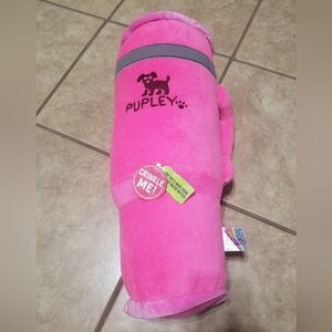18 Inch Pink Pupley Tumbler Dog Toy Crinkle Plush